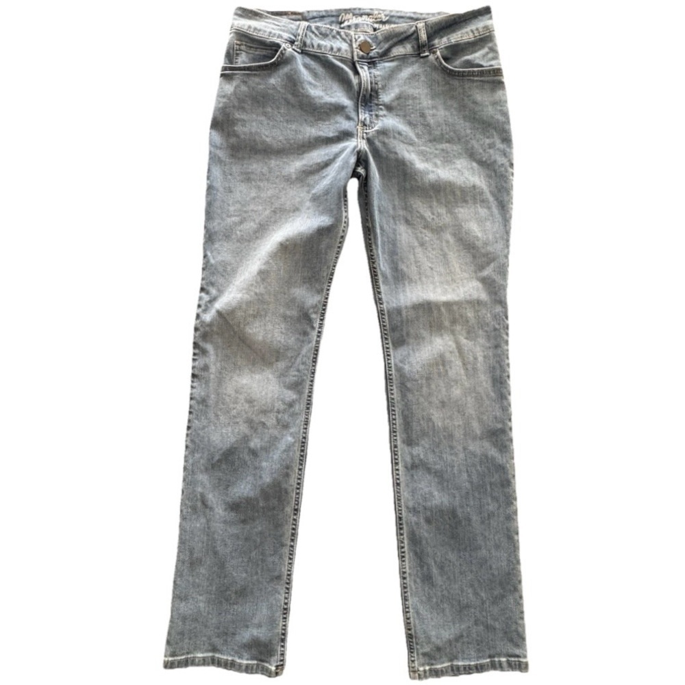 Wrangler Low Rise Straight Leg Jeans 13/14x34 Light Wash Western Stretch Denim